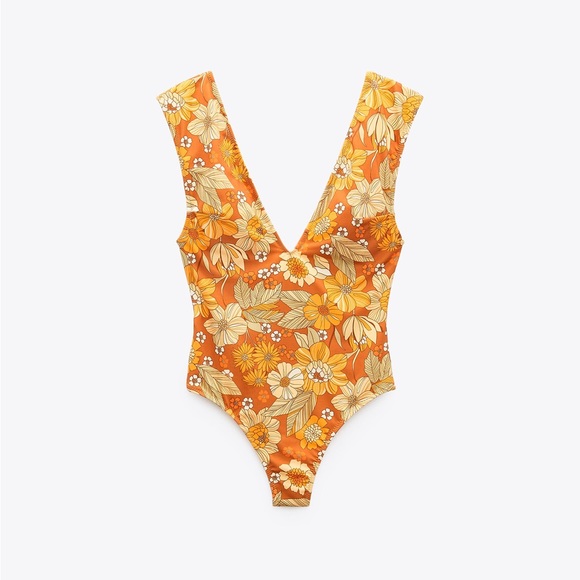 Zara Swim Floral One Piece Swimsuit Poshmark